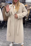 Women's Solid Color Lapel Long Coat