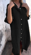 Shirt Style Casual Long Dress