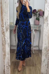 Women's Elegant Abstract Line Print Pleated Dress