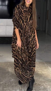 Women's Turtleneck Leopard Print Dress