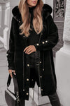 Women's Winter Solid Color Zip-up Hooded Warm Coat