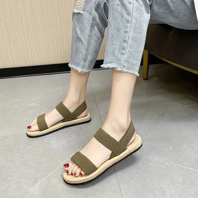 Women's Espadrille Flat Sandals Casual Solid Color Shoes