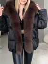 Women's Fur Hooded Fashionable Cotton Coat