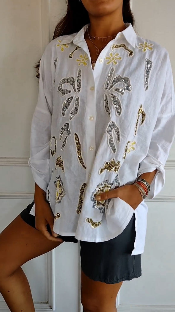 Sequin Patchwork Shirt