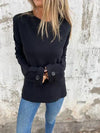 Casual Round Neck Long Sleeve Top