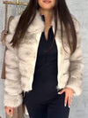 Women's Fur Zipper Lapel Fashion Short Coat