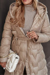 Women's Winter Mid-length Zipper Hooded Warm Coat