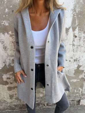 Casual Single Breasted Hooded Jacket