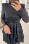 Women's Holiday Party Sequin Layered Dress