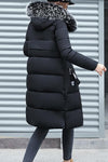 Women's Long Thickened Cotton Coat With Large Fur Collar