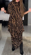 Women's Turtleneck Leopard Print Dress