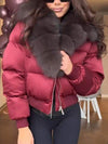 Women's Fur Large Lapel Zipper Casual Cotton Coat