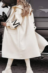 Women's Hooded Long Sleeve Knitted Sleeves Patchwork Casual Jacket