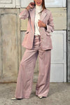 Women's Casual Lapel Corduroy Two-piece Suit