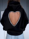 Women's Heart Hollow Long Sleeve Hoodies