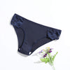 Women's Threaded Solid Color Low-rise Lace Breathable Double-stop Briefs