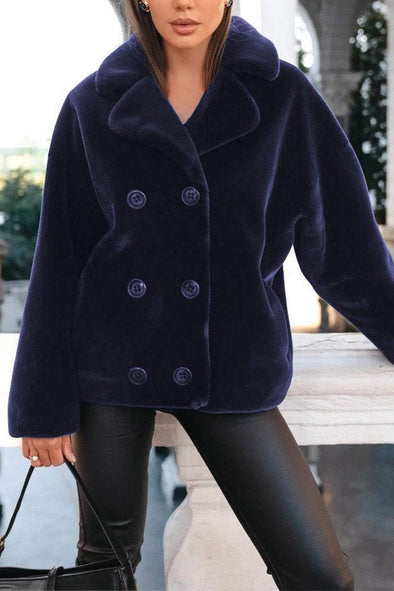 Women's Casual Lapel Plush Coat