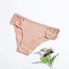 Women's Threaded Solid Color Low-rise Lace Breathable Double-stop Briefs