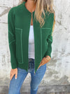 Casual Round Neck Zipper Thin Jacket