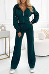 Women's Hooded Long-sleeved Casual Waist-hugging Suit