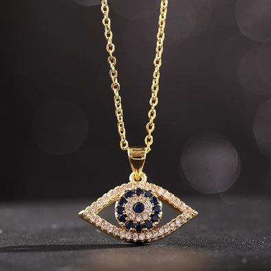 Colored Zircon Devil's Eye Necklace