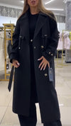 Women's Solid Color Lapel Long Coat