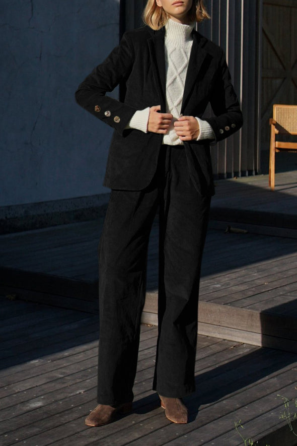 Ladies Casual Commuting Corduroy Suit