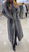 Women's Woolen Long Coat with Large Lapel